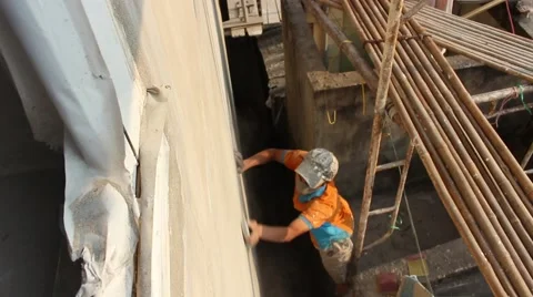 In the field of construction, construction workers Stock Footage 58200059