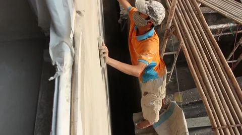 In the field of construction, construction workers Stock Footage 58200157