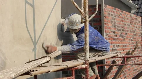 In the field of construction, construction workers Stock Footage 58200574