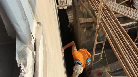 In the field of construction, construction workers Stock Footage 58200919