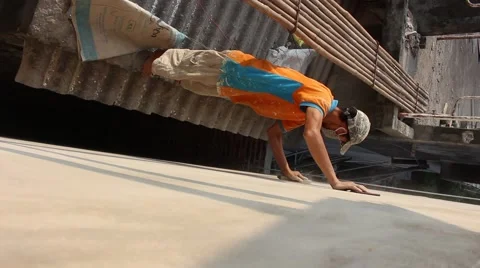 In the field of construction, construction workers Stock-Footage 58201258