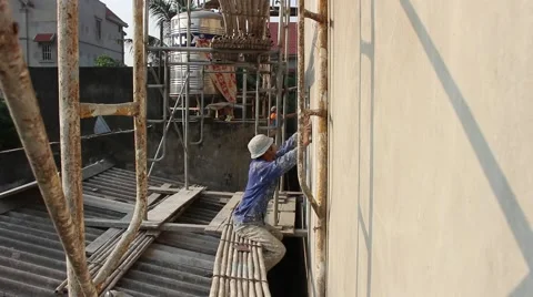 In the field of construction, construction workers Stock Footage 58201605