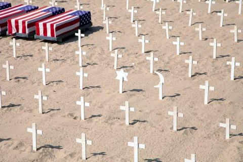 Field of different crosses Stock Photos