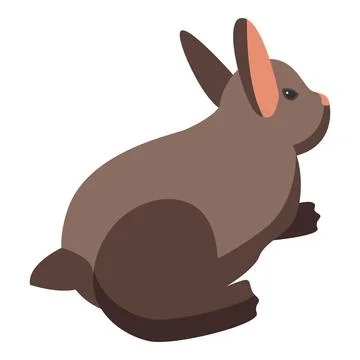 Field easter bunny icon isometric vector. Cute happy Stock Illustration