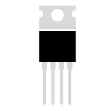 Field effect transistor icon on white background. power transistor sign. Stock Illustration