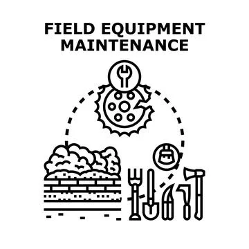 Field equipment maintenance concept vector illustration Stock Illustration