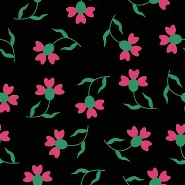 Field flowers pattern seamless vector Stock Illustration