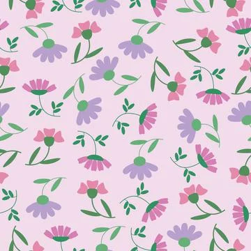 Field flowers pattern seamless vector Illustrazione stock