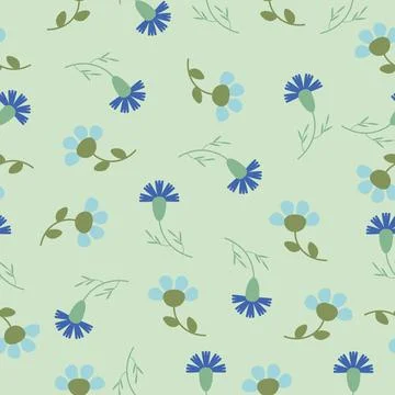 Field flowers pattern seamless vector Stock Illustration