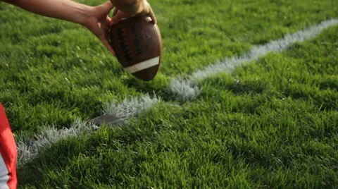 Field Goal Practice Kick Stock Footage 34854042