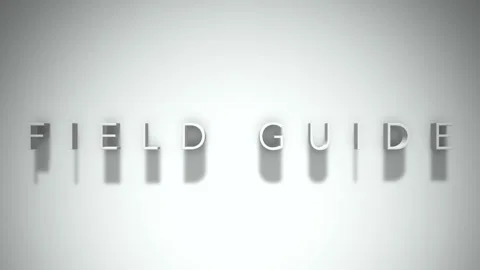 Field Guide 3D title animation with shadows on a white background Stock Footage 296518020