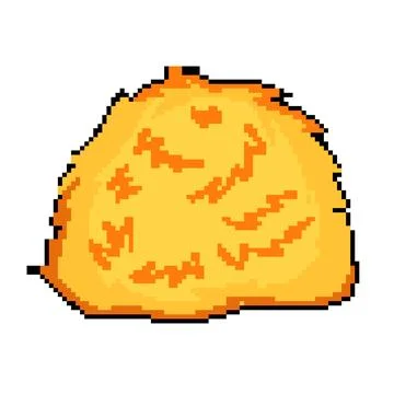 Field haystack pixel art vector illustration Stock Illustration