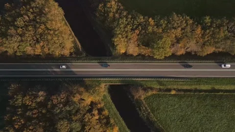 Field Highway drone view Stock-Footage 270816814