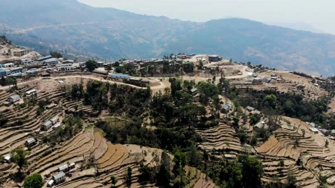 Field in Hilly area of Nepal Stockbeeldmateriaal 170356268
