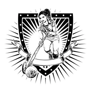 Field hockey shield Stock Illustration