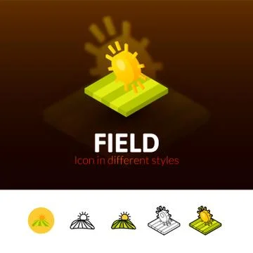Field icon in different style Stock Illustration