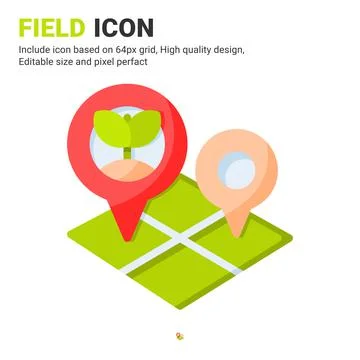 Field icon vector with flat color style isolated on white background 스톡 일러스트