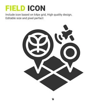 Field icon vector with glyph style isolated on white background. Vector icon Illustrazione stock
