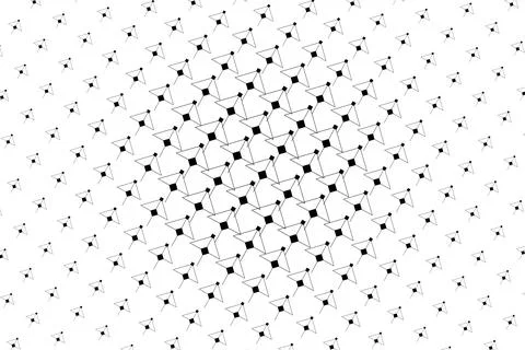A field of interconnected polygonal molecular symbols grows denser at the c.. Stock Illustration