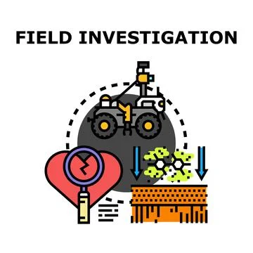 Field investigation exploring scientific data analysis and research Illustrazione stock