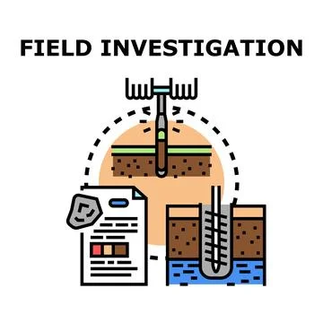 Field investigation vector icon concept illustrating site analysis Stock Illustration