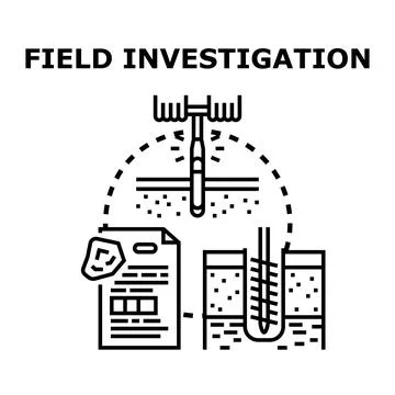 Field investigation vector icon concept illustrating site analysis Stock Illustration