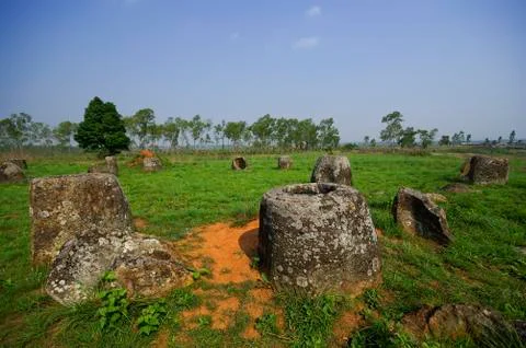 Field of jars in phonsavan, laos Фото