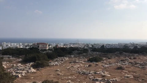 Field Landscape Against a Town at Background Stock Footage 101245386