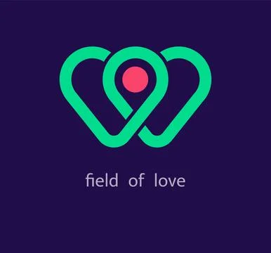 Field of love creative logo. Illustrazione stock