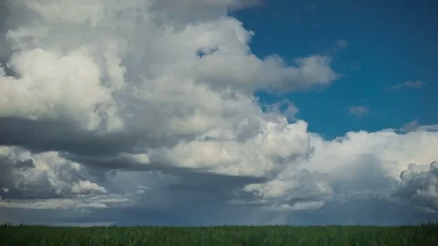 Field with many clouds Stock Footage 87817769