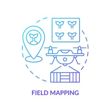 Field mapping blue gradient concept icon Stock Illustration