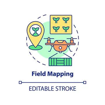 Field mapping concept icon Stock Illustration