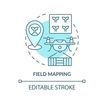 Field mapping turquoise concept icon Stock Illustration