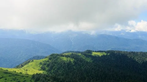 Field in the mountains. Time Lapse. Sochi, Russia Vídeo Stock 53747679