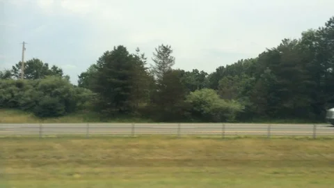Field next to a highway 3 Video stock 92054557