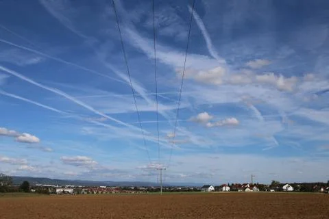On the field with a nice cloudy sky Stock Photos