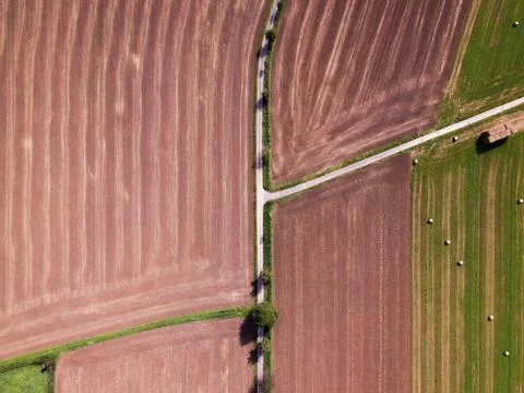 Field patterns in the summer Stock Photos
