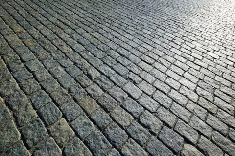Field of paved bricks Stock Photos