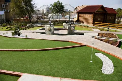 Field of play mini golf Stock Photos