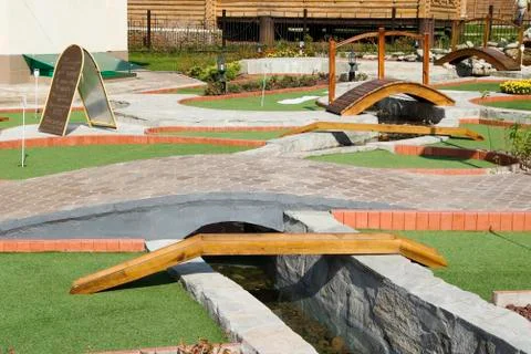 Field of play mini golf Stock Photos