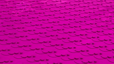 Field of rectangular round pink shapes. Abstract futuristic surface alien Stock Footage 229983731