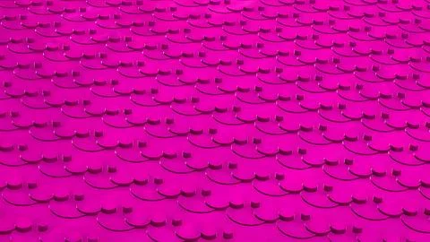 Field of rectangular round pink shapes. Abstract futuristic surface alien Stock Illustration