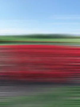 A field with red colors in blurred motion Stock Illustration