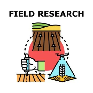 Field research analyzing crop data with technology Stock Illustration