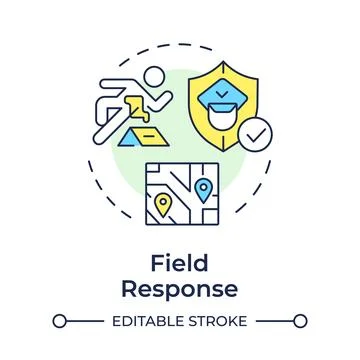 Field response multi color concept icon Stock Illustration