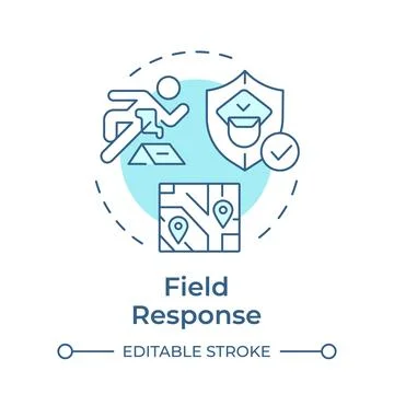 Field response soft blue concept icon Stock Illustration