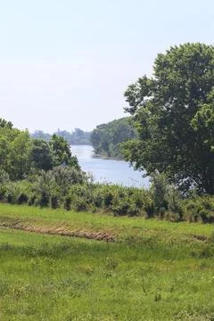 Field by the riverside 写真素材