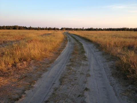 Field road Stock Photos
