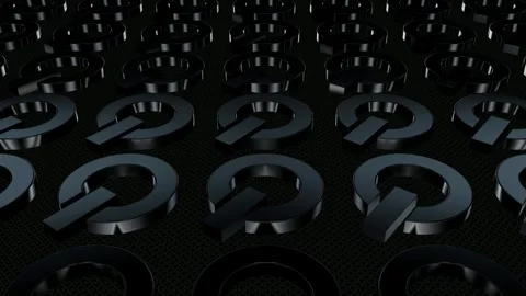 Field of Rotating Black Figures, Background, Reflection, 3D Render, Exclusive Stock Footage 268644693