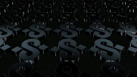 Field of Rotating Black Figures, Reflection, Exclusive, Background, 3D Render Stock Footage 268644851